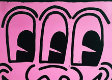 Load image into Gallery viewer, KEITH HARING &#39;3-Eyed Face&#39; (pink) Offset Lithograph - Signari Gallery 