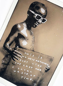 L.E.T. 'Total Waste of Time' (Brown Paper Bag) Screen Print - Signari Gallery 