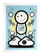 Load image into Gallery viewer, THE LONDON POLICE &#39;Lad Flanked by Minions&#39; (blue) Screen Print