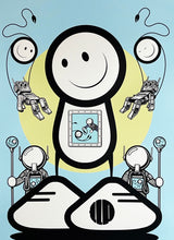 Load image into Gallery viewer, THE LONDON POLICE &#39;Lad Flanked by Minions&#39; (blue) Screen Print