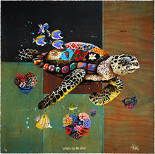 Load image into Gallery viewer, LOUIS MASAI &#39;Turtle Love Affair: Butterfly Fish&#39; Hand-Embellished Print