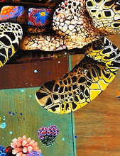 Load image into Gallery viewer, LOUIS MASAI &#39;Turtle Love Affair: Butterfly Fish&#39; Hand-Embellished Print