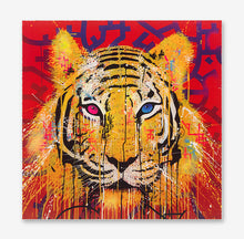 Load image into Gallery viewer, MARKO93 &#39;Pink Blue Eyes Tiger&#39; 4-Color Lithograph Print - Signari Gallery 