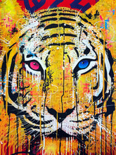 Load image into Gallery viewer, MARKO93 &#39;Pink Blue Eyes Tiger&#39; 4-Color Lithograph Print - Signari Gallery 