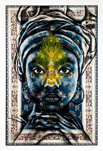 MATEO WALL PAINTER 'Seriya' Hand-Embellished Giclée Print