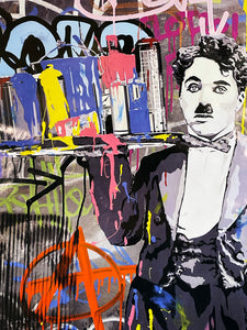 MR. BRAINWASH 'Charlie Chaplin (Spray Tray)' Offset Lithograph