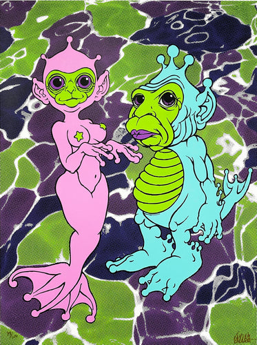 RON ENGLISH 'Aqua Apes' 6-Color Screen Print - Signari Gallery 