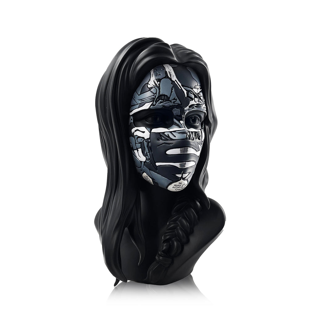 SANDRA CHEVRIER 'Les Cages Là Où Les Gens Pleurent' (black) Polystone Bust - Signari Gallery 