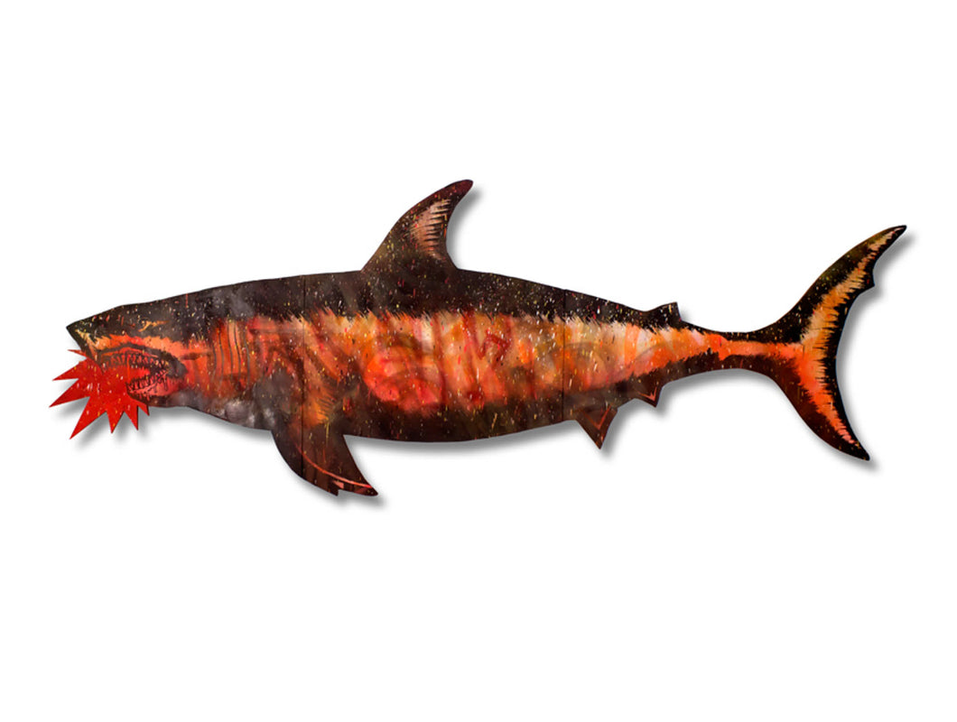 SHARK TOOF 'Migration Shark 5' Original on (3x) Wood Panels