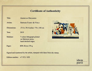 SHEPARD FAIREY x VHILS 'American Dreamers V' 7-color Lithograph