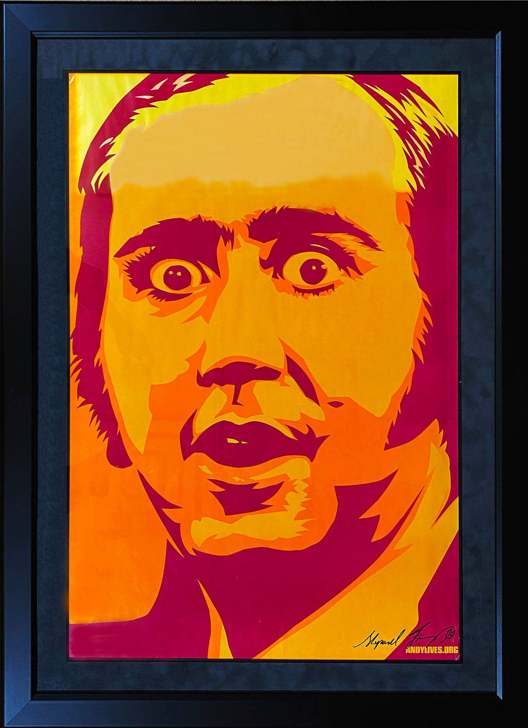 SHEPARD FAIREY 'Andy Lives: Andy Kaufman' Framed Offset Lithograph
