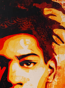 SHEPARD FAIREY 'Basquiat Canvas' Screen Print Framed