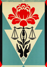 Load image into Gallery viewer, SHEPARD FAIREY &#39;Cultivate Justice&#39; (red) Screen Print