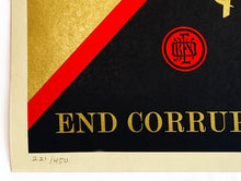 Load image into Gallery viewer, SHEPARD FAIREY &#39;End Corruption&#39; Screen Print - Signari Gallery 