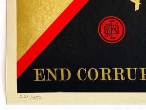 SHEPARD FAIREY 'End Corruption' Screen Print - Signari Gallery 