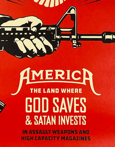 SHEPARD FAIREY 'God Saves & Satan Invests' Screen Print - Signari Gallery 