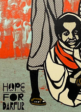 Load image into Gallery viewer, SHEPARD FAIREY x CLEON PETERSON &#39;Hope for Darfur&#39; Framed 4-Screen Print SET