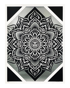 SHEPARD FAIREY 'Lotus Diamond' (silver) Screen Print