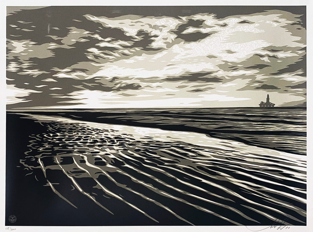 SHEPARD FAIREY 'Moon over Biloxi' (white) Screen Print