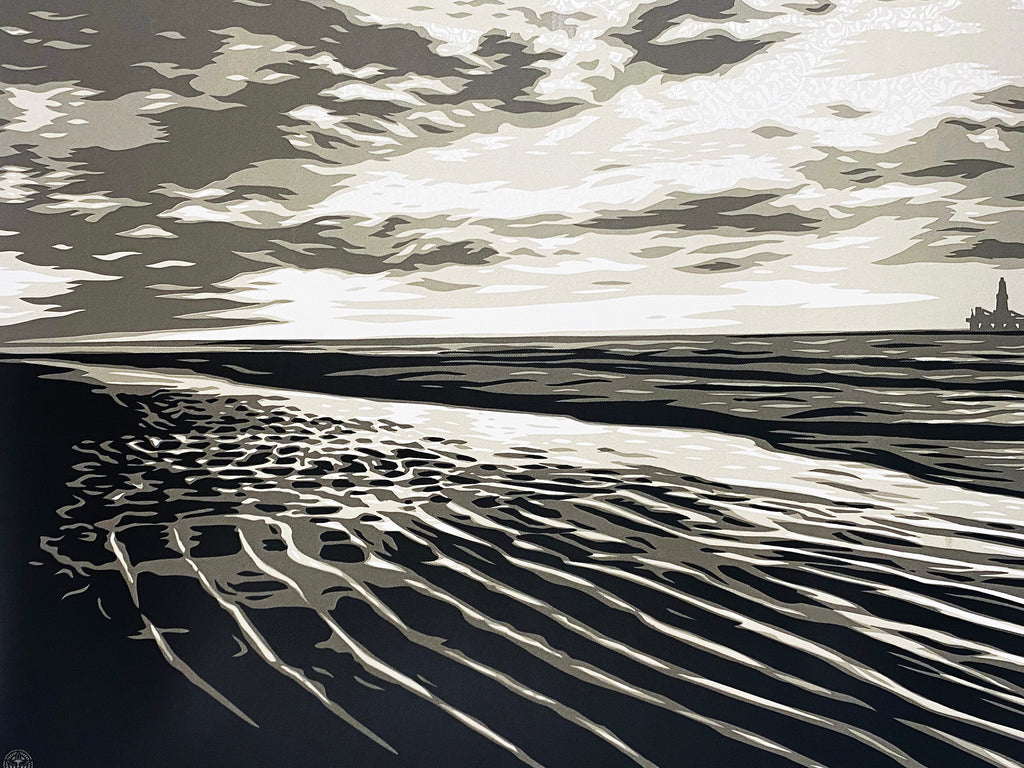 SHEPARD FAIREY 'Moon over Biloxi' (white) Screen Print Signari Gallery