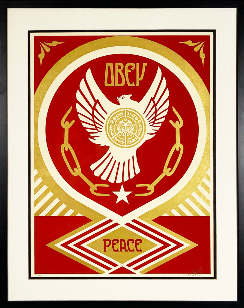 SHEPARD FAIREY 'Peace & Freedom Dove Gift' Framed Screen Print - Signari Gallery 