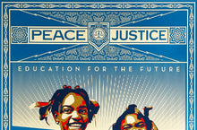 Load image into Gallery viewer, SHEPARD FAIREY &#39;Peace &amp; Justice: Haiti&#39; Screen Print