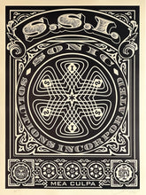 Load image into Gallery viewer, SHEPARD FAIREY &#39;SSI: Mea Culpa&#39; (black) Screen Print