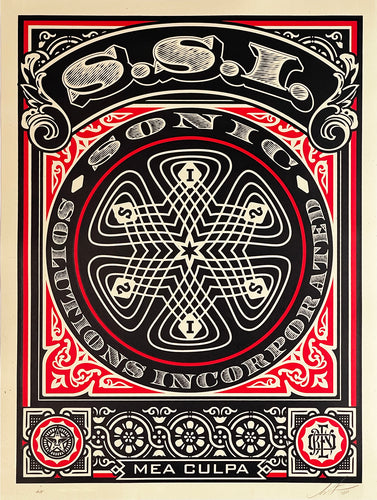 SHEPARD FAIREY 'SSI: Mea Culpa' (black/red) Screen Print