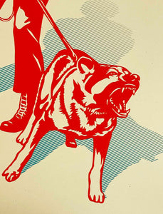 SHEPARD FAIREY 'Sadistic Dog Walker' (blue) Screen Print