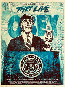 SHEPARD FAIREY 'They Live' (blue-2nd ed.) Screen Print