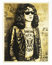 Load image into Gallery viewer, SHEPARD FAIREY &#39;Tommy Ramone&#39; (gold) Screen Print (280)