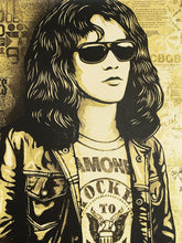 Load image into Gallery viewer, SHEPARD FAIREY &#39;Tommy Ramone&#39; (gold) Screen Print (280)