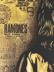 SHEPARD FAIREY 'Tommy Ramone' (gold) Screen Print (280)