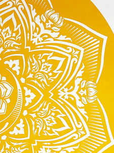 SHEPARD FAIREY 'Yellow Mandala' Screen Print