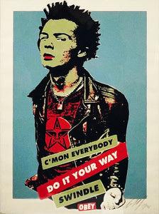 SHEPARD FAIREY 'Sid Vicious: Your Way 3' RARE Framed Screen Print
