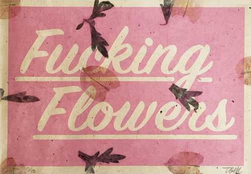 TOM ADAMS 'Flowers II' Screen Print on Handmade Petal Paper