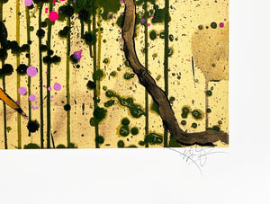 XENZ 'Paradise XL' Flatbed Print on Gold Silkscreen + Varnish